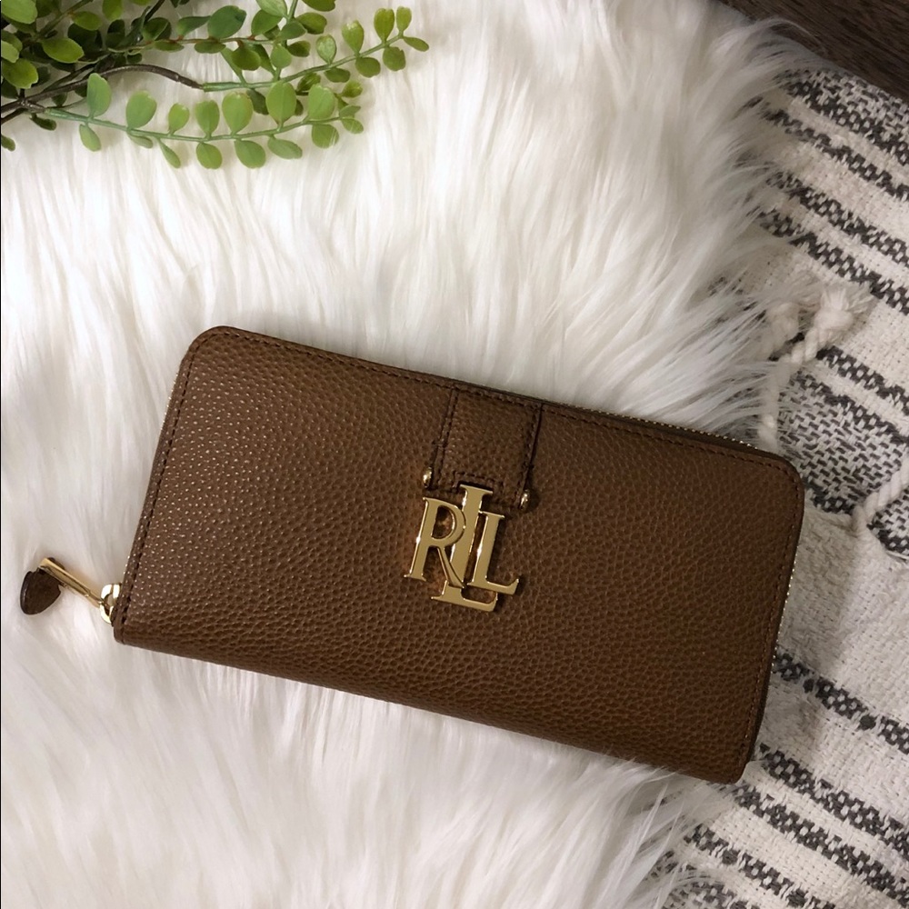 LAUREN Ralph Lauren Carrington Zip Wallet Brown